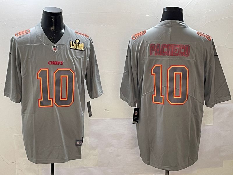 Men Kansas City Chiefs #10 Pacheco Grey 2025 Nike Vapor Limited NFL Jersey style 2101->kansas city chiefs->NFL Jersey